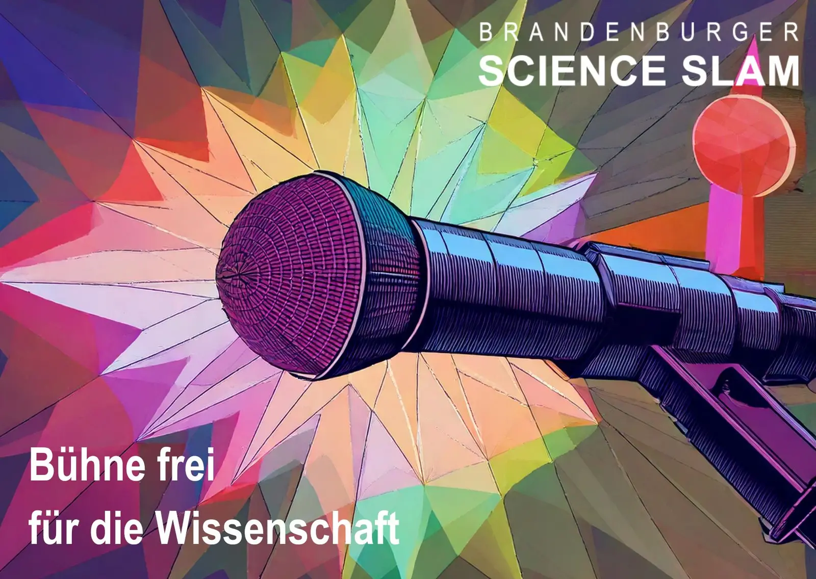 ein Mikrofon bewirbt die Veranstaltung Science Slam an der HNEE