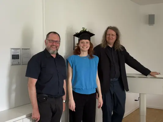 Dr. Charlotte Gohr mit ihren Gutachtern Prof. Pierre Ibisch und Prof. Henrik von Wehrden